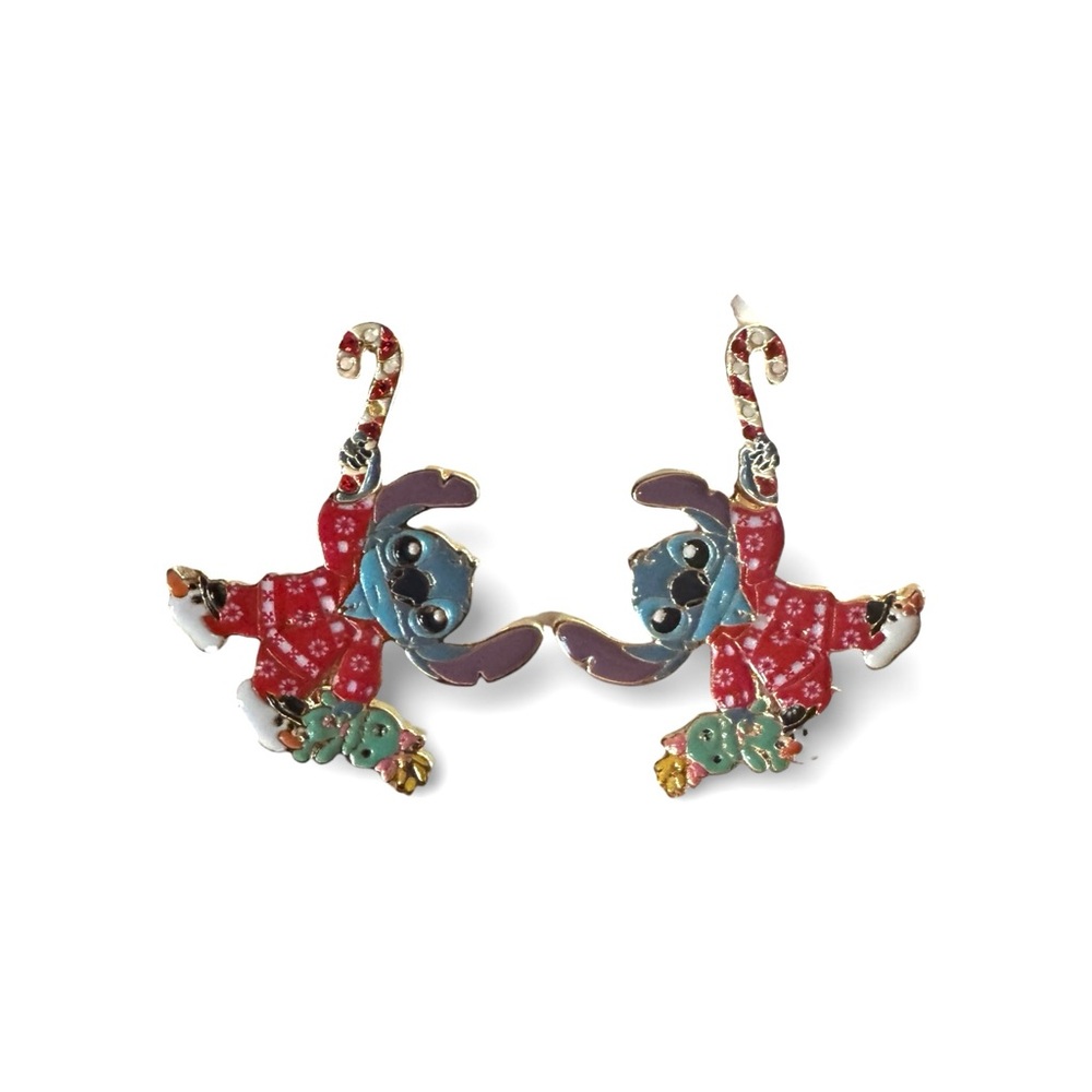 Cute BaubleBar Disney Stitch Holiday Earrings - NIB
